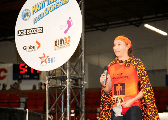 2011, first real foray out after regaining intestinal function, regaining all the weight lost and regaining health/fitness. At the Underwear Affair, ran the 10k and won Best Superhero for my Captain Awes(t)ome(y) -- revealing my ileostomy.